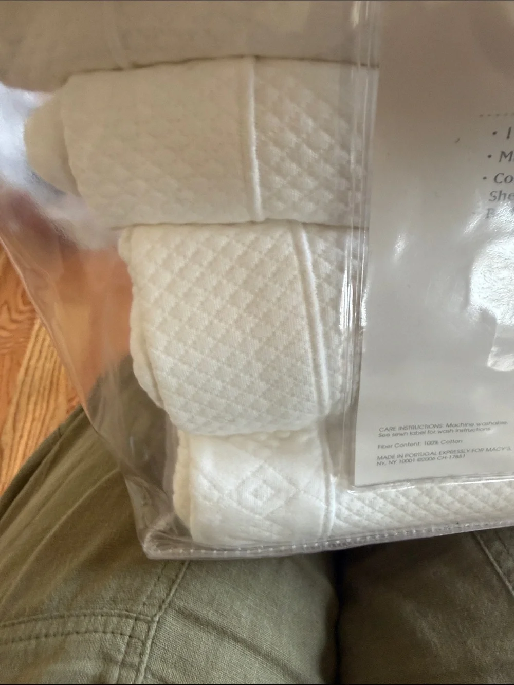 Charter Club White Trellis Cotton Coverlet - Full/Queen